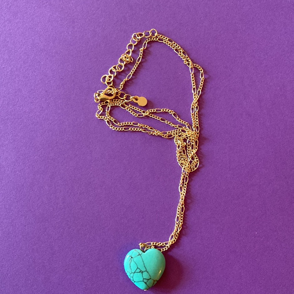 💙Turquoise Heart Necklace - Picture 2 of 6